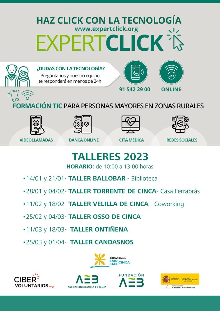 Imagen Vuelven los Talleres ExpertClick al Bajo/Baix Cinca