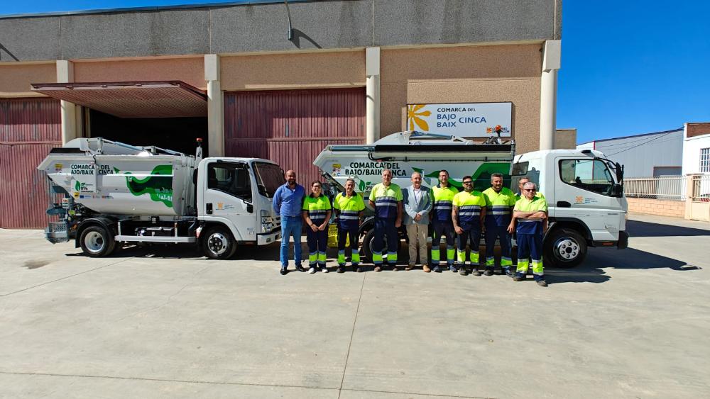 Imagen La Comarca del Bajo/Baix Cinca recibe los dos nuevos vehículos de residuos urbanos para la recogida de la orgánica