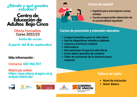 Imagen Inicio del curso en el Centro de Educación de Adultos Bajo/Baix Cinca